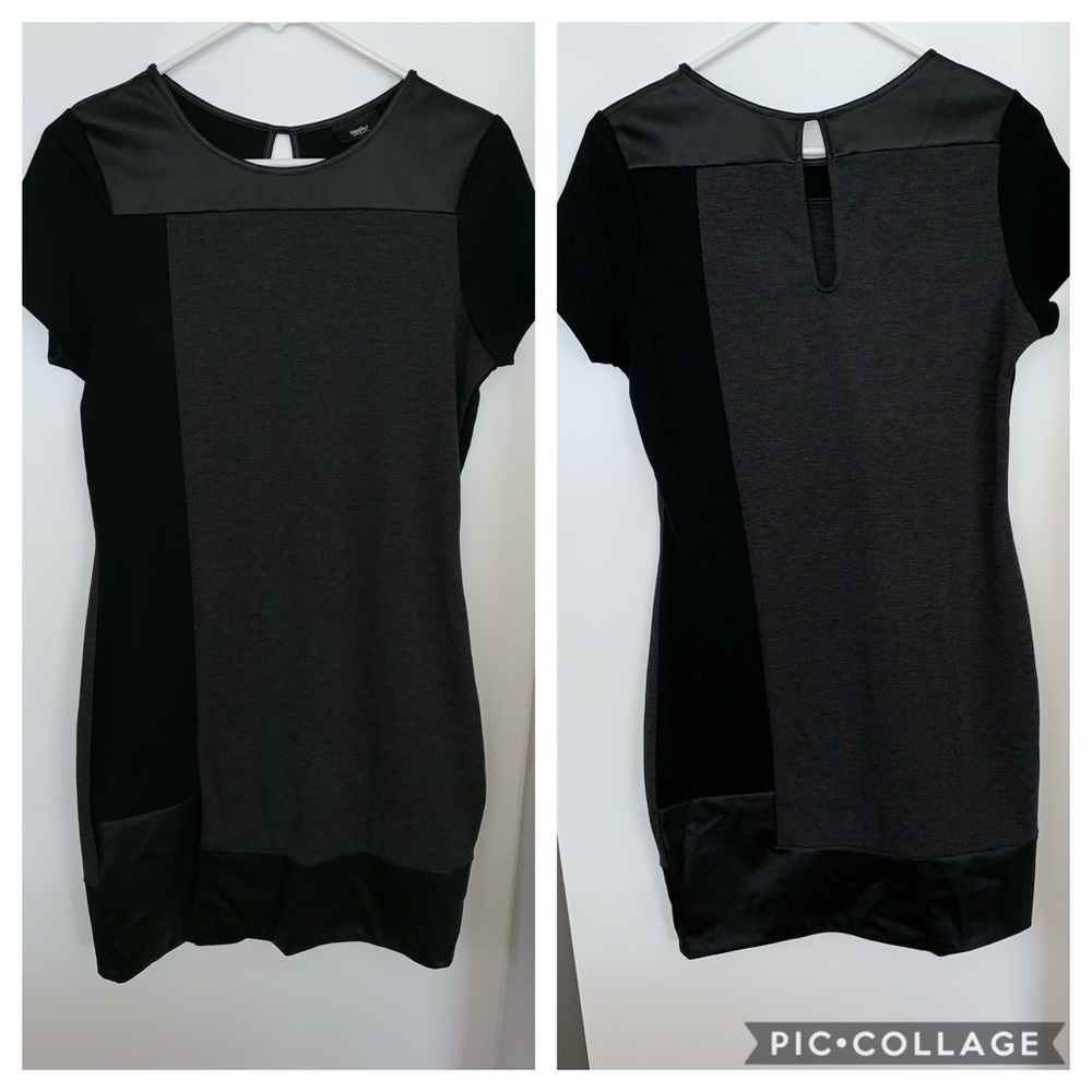 Black dress with faux leather nwot